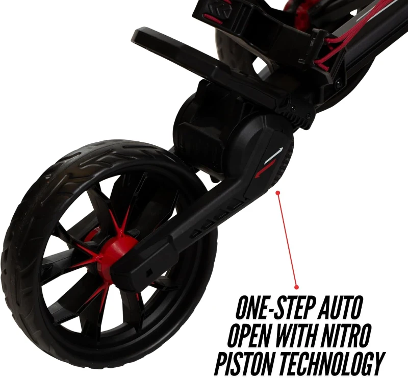 Bag Boy Nitron Push Cart — Auto-Open 3-Wheel Golf Trolley with Top-Lok Bag Attachment, Accessory Storage & Durable Frame
