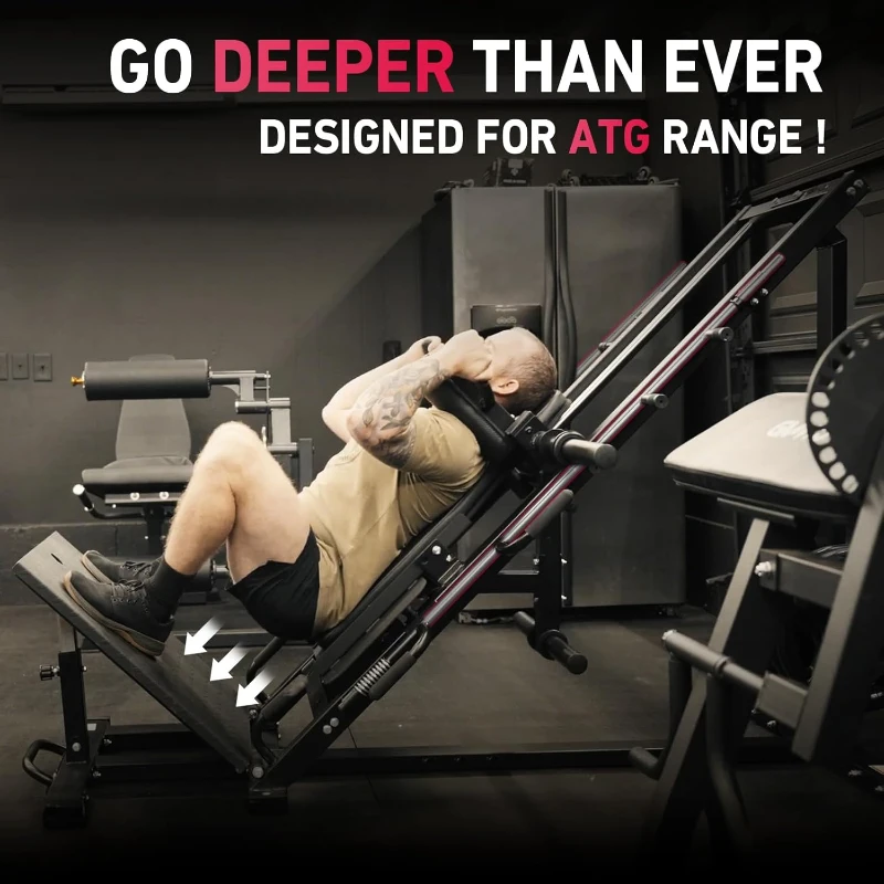 GMWD 45° Leg Press & Hack Squat Combo — Linear Bearing 2-in-1 Lower-Body Machine with Weight Storage, 84×38"" Base, Commercial-Style Home Gym Equipment