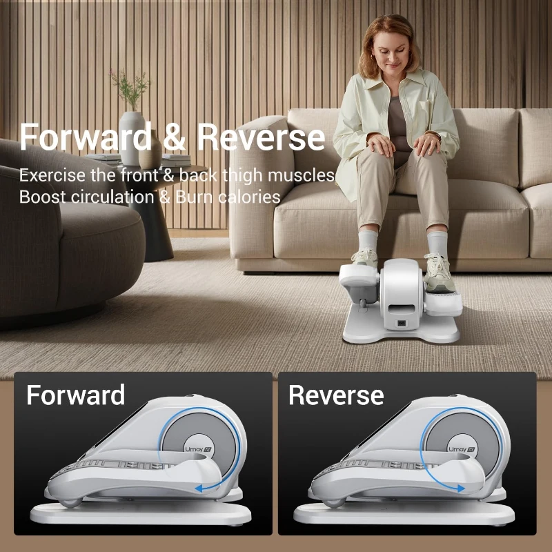 UMAY Under-Desk Elliptical – Quiet Portable Seated Pedal Exerciser for Seniors with Remote, 12 Speeds, Auto and Manual Modes