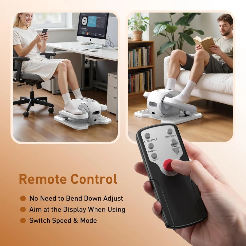 Under-Desk Elliptical Exercise Machine — 12-Speed Seated Foot Pedal Trainer with Auto/Manual Modes, Portable Electric Ellipse for Seniors (As Seen on TV)