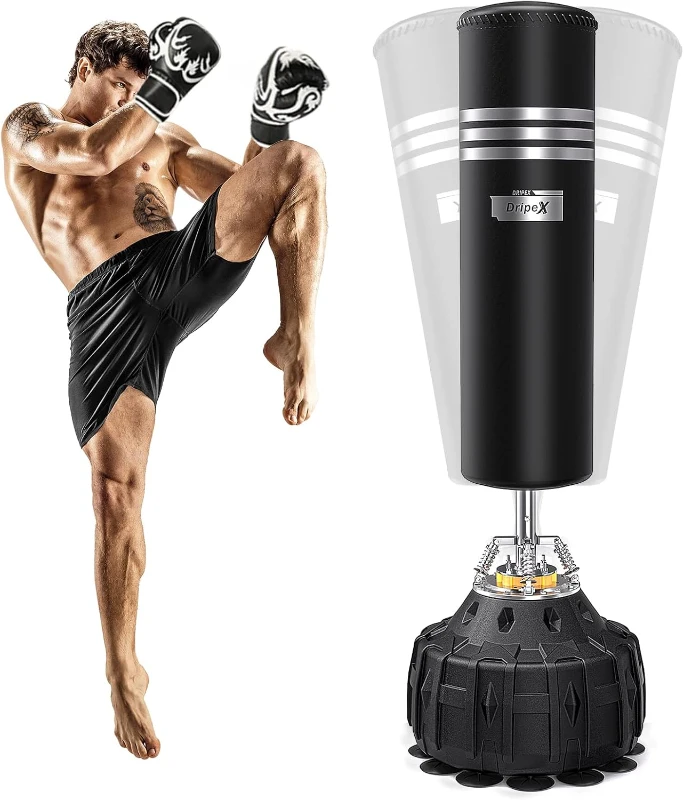 Dripex Upgrade Freestanding Punching Bag with Stand — 70"" Heavy Boxing Bag for Adults & Teens, MMA and Home Fitness
