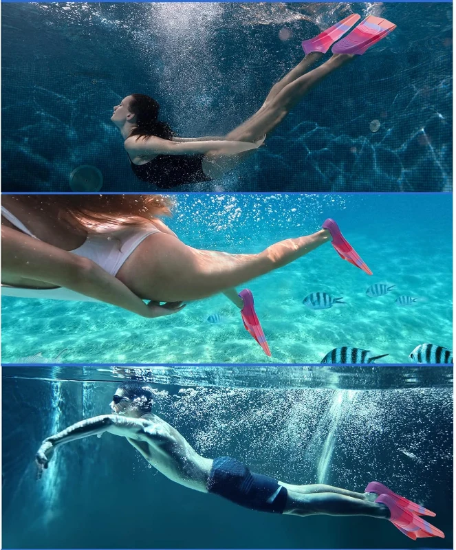 Prsca Youth Swim Fins – Short Children’s Flippers for Lap Swimming and Training (Girls, Boys, Beginners)