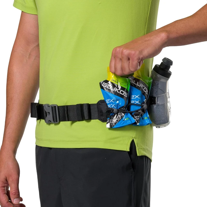Nathan Trail Mix Plus 3.0 Hydration Running Belt with Flask Holster, No-Bounce Storage Pockets, Insulated, One Size Fits Most