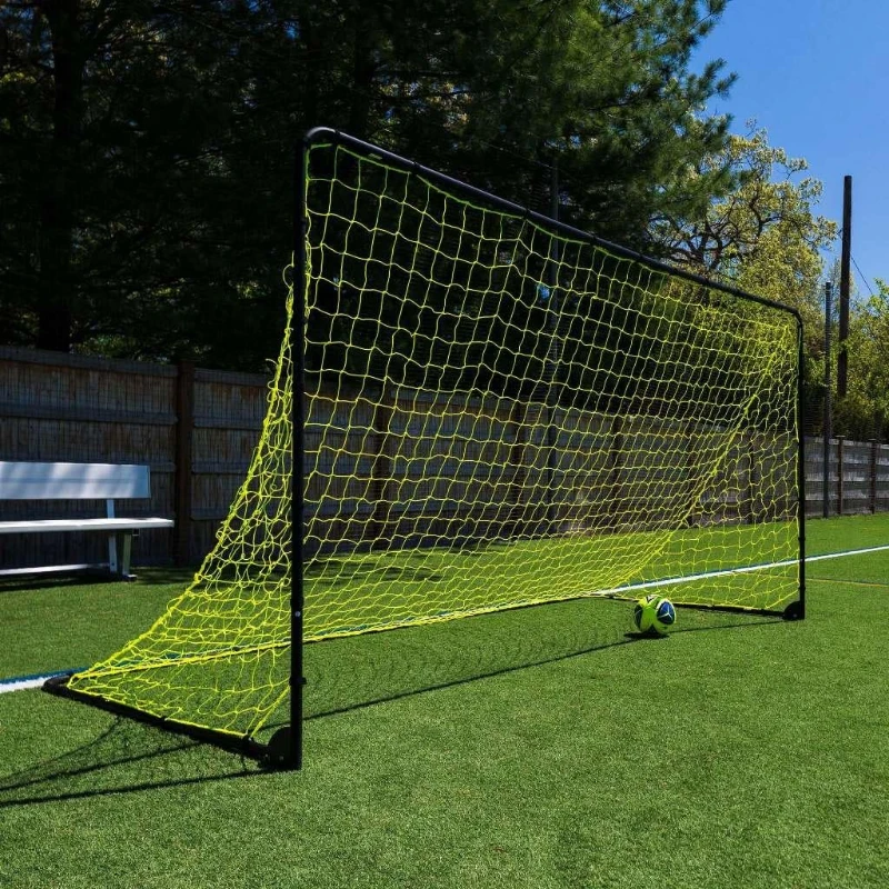 Franklin Sports Competition Folding Soccer Goal – Portable 12' x 6' Steel Backyard Goal with Net & Ground Stakes – Regulation Size, Multiple Colors