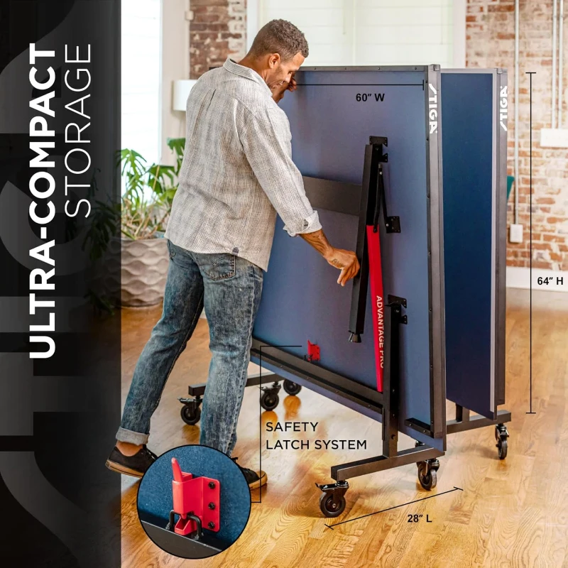 STIGA Advantage Series Table Tennis Tables – 13/15/19/25 mm Tops, QuickPlay 10-Minute Assembly, Playback Mode, Lockable 4"" Casters