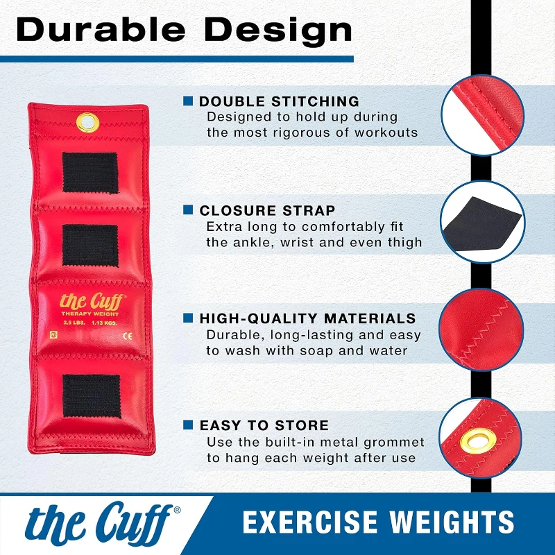 The Cuff Adjustable Ankle & Wrist Weights — Original, for Yoga, Dance, Running, Cardio, Aerobics, Toning & Physical Therapy