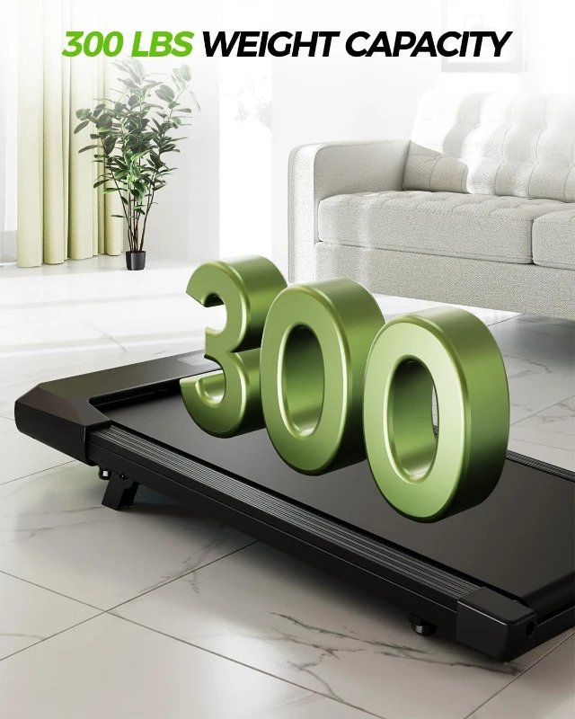 Superun 6% Incline Walking Pad - Under-Desk Treadmill for Home Office, 2.5 HP Quiet Walker/Jogger with LED Display, App & Remote, 300 lb Capacity