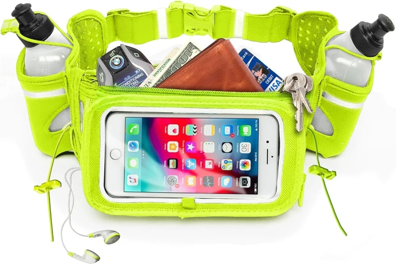 No.1 Hydration Belt by Runtasty - Premium Running Fuel Belt with 2 BPA-Free 10 oz Bottles, Tilt-Up Touchscreen Pocket, Universal iPhone Fit, Runners Ebook & No-Bounce Design