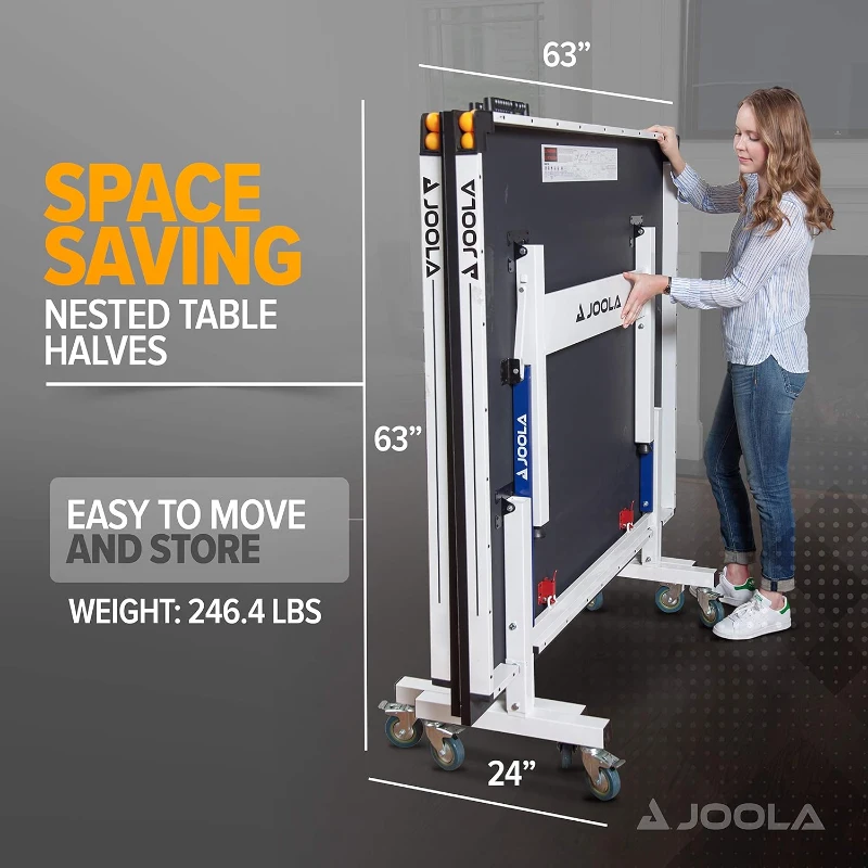JOOLA Rally TL 9x5' Professional Indoor Ping Pong Table with Quick-Clamp Net & Posts — Tournament-Grade MDF, Fast Assembly, Playback Mode