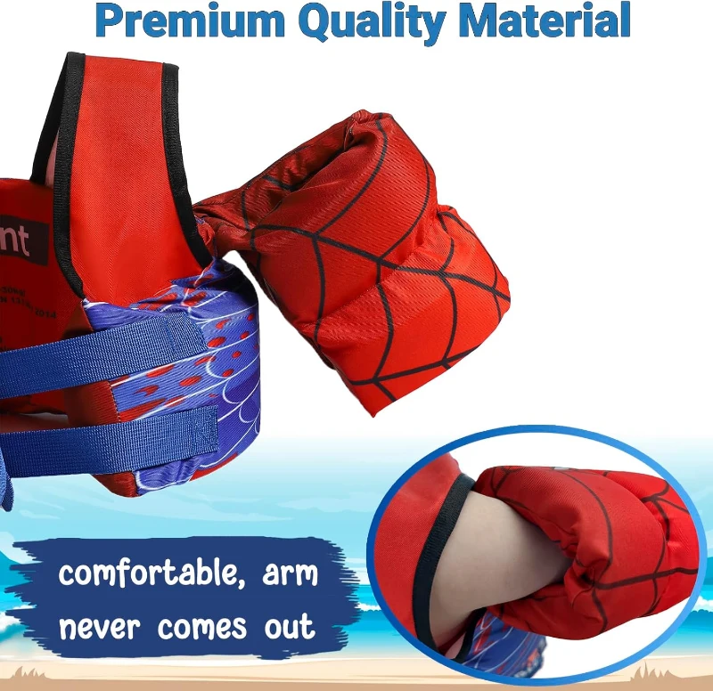 Toddler Floaties Swim Vest for Kids (22–66 lbs) — Arm Wings with Shoulder Harness, Baby Swim Trainer for Ages 2–7