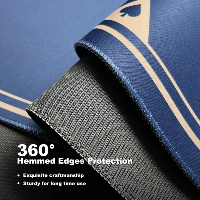 YUZPKRSI 47 Inch Round Poker Mat - Neoprene & Rubber Texas Hold'em Table Top, Portable with Carrying Bag, Casino Card Game Surface