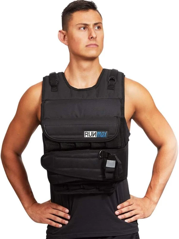 RUNmax Adjustable Weighted Vest (20–150 lbs) with Optional Shoulder Pads — Unisex Training & Rucking Vest