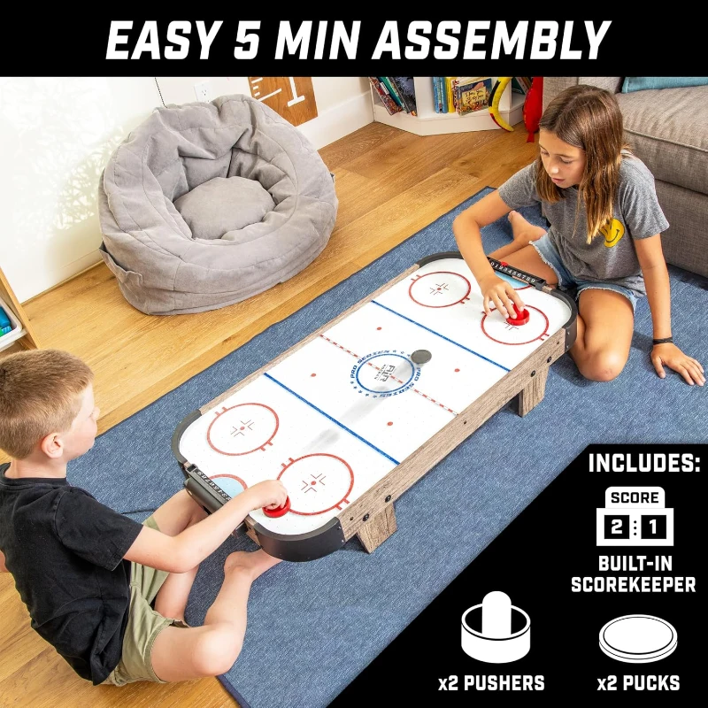 GoSports 40-inch Tabletop Air Hockey Game for Kids — Oak Finish