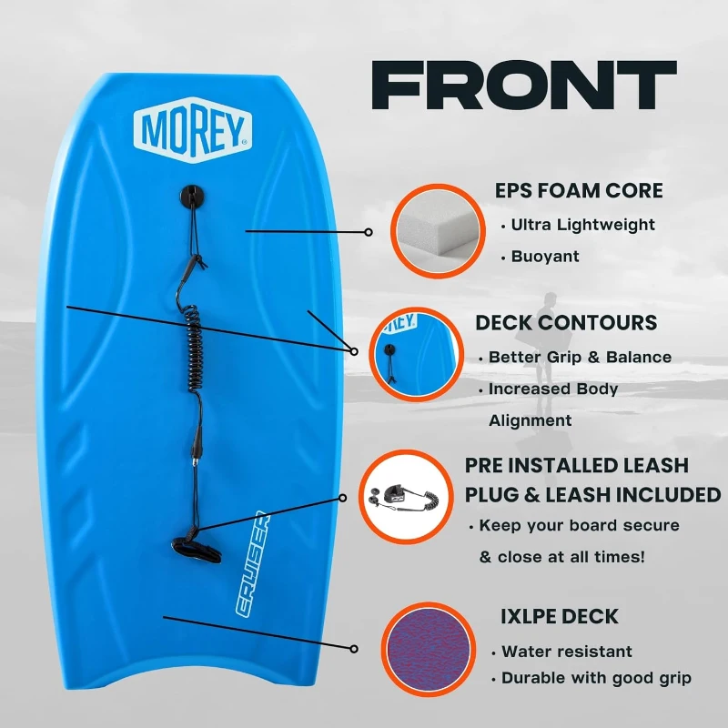 MOREY® Cruiser — Original 42.5 in Bodyboard (2025) | HDPE Slick Bottom, IXLPE Deck & EPS Core