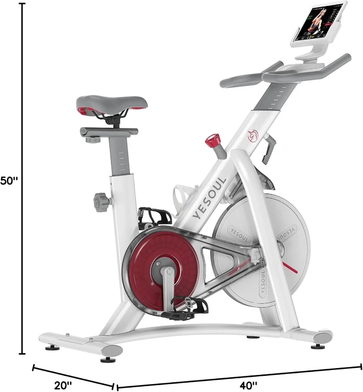 Yesoul Smart Magnetic Exercise Bike — Low-Noise Home Cycling Bike with Tablet Mount, Comfortable Seat & Bluetooth Fitness App