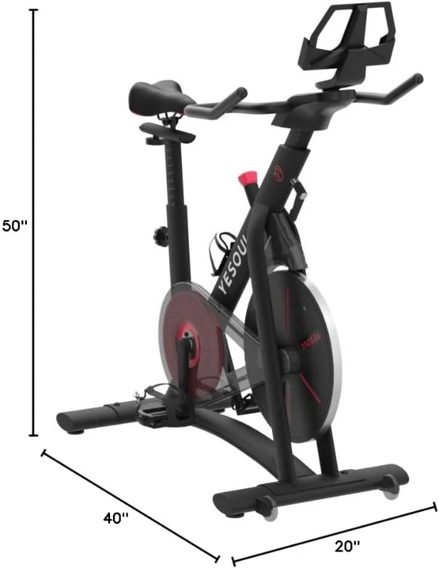 Yesoul Magnetic Indoor Cycling Bike – Black & White Smart Stationary Bike with 10"" Tablet Mount, Quiet Resistance, Comfortable Seat for Home Workouts