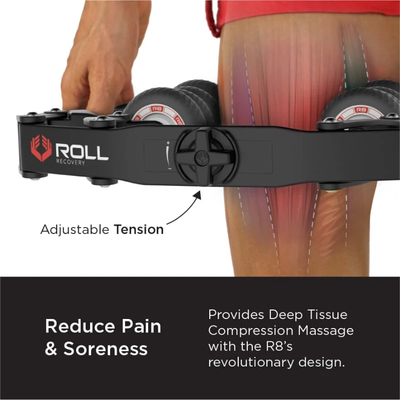 ROLL Recovery R8 Plus (Carbon Black) - Adjustable Deep Tissue Massage Roller