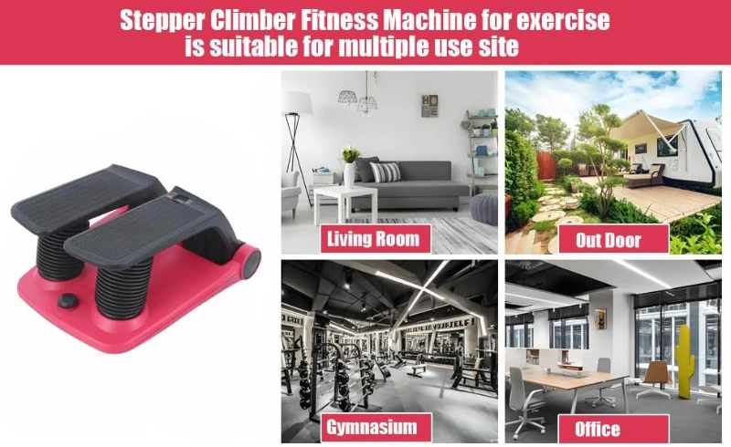 Air-Resistance Stepper Climber Fitness Machine with Adjustable Resistance Bands and Comfort Foot Pedals