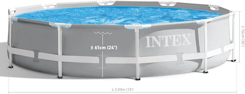 INTEX 26701EH Prism Frame 10ft x 30in Premium Above-Ground Pool Set with 330 GPH Cartridge Filter Pump — 1,185 Gallon Capacity