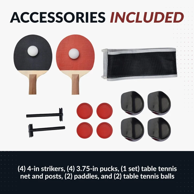 Hathaway Driftwood 84-inch 3-in-1 Air Hockey Table with Ping Pong Top & Dining Surface