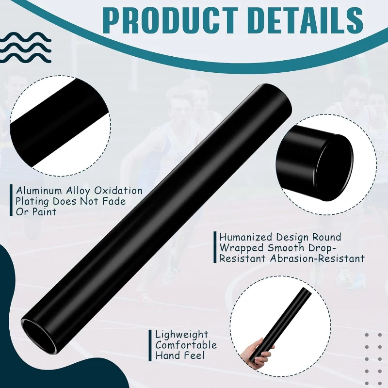 Hanaive 12-Pack Aluminum Relay Batons — Official 11.73 x 1.5 in Size, Non-Slip Grip, Corrosion-Resistant