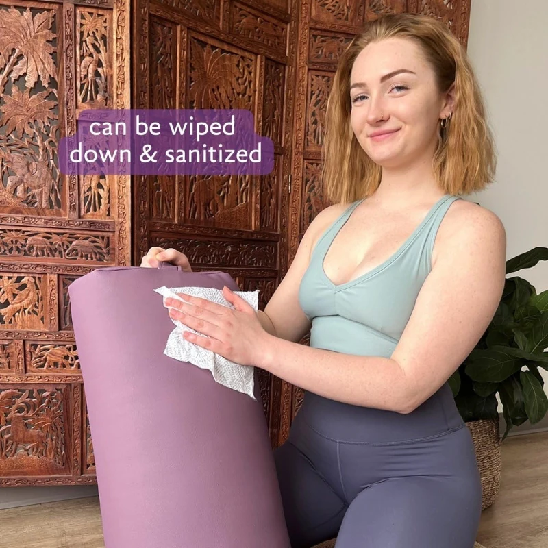 Hugger Mugger Standard Yoga Bolster — Firm, Supportive, EcoVinyl Cover, Handmade