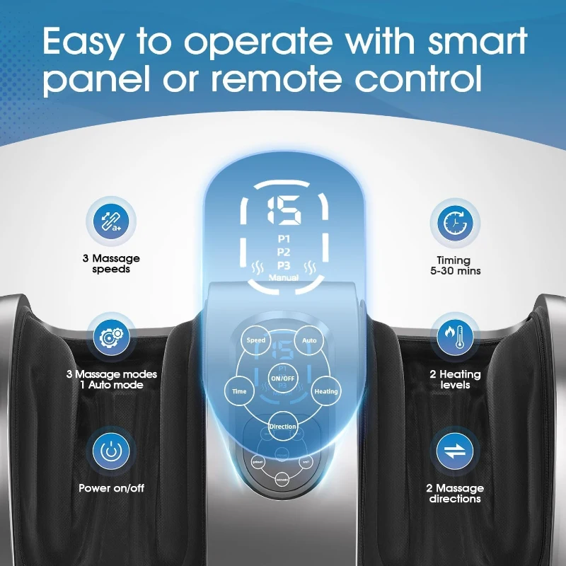 TISSCARE Shiatsu Foot & Calf Massager with Heat, Deep Kneading for Plantar Fasciitis, Neuropathy & Circulation – Remote Controlled