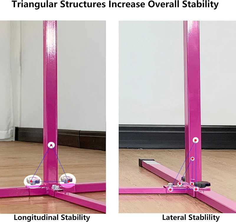 MARFULA Kids Gymnastics Bar Set with Mats – 5 ft Bar, 4 ft Inner Width, 36""–60"" Adjustable Height, Foldable for Home and Club Use