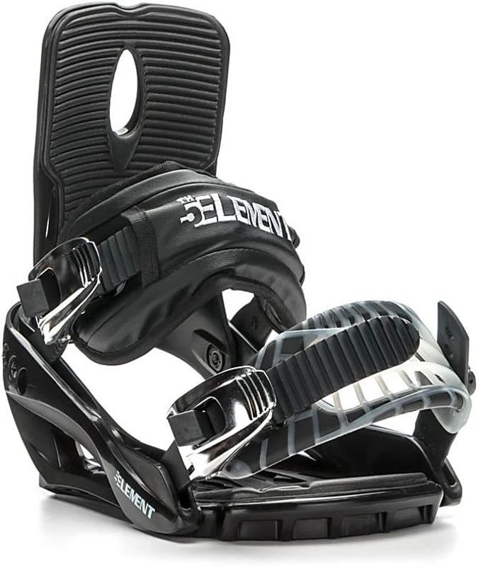 5th Element Summit Stealth Men's Snowboard Bindings — Universal Mounting Disc & Hardware for New or Replacement Boards, Beginner–Intermediate