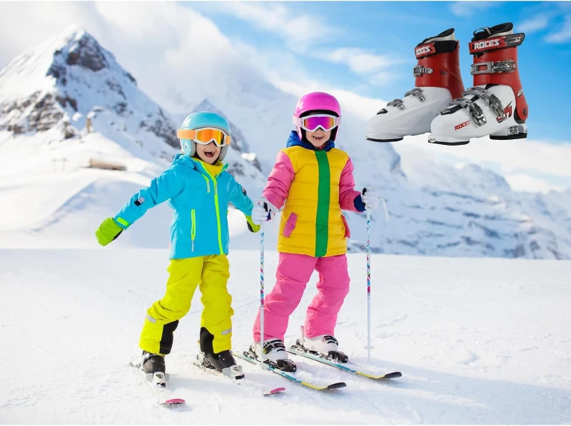 Roces IDEA UP Growable Kids Ski Boots — Adjustable Youth/Toddler Downhill Boots (Size 22.5–25.5) with Triple Buckles & Power Strap