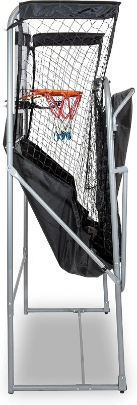 Pop-A-Shot Dual Shot Sport — Foldable Home Arcade Basketball Game with Paddle Scoring, 10 Game Modes, 4 Balls