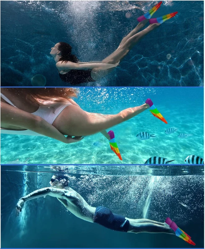 Short Youth Swim Fins by Prsca — Training Flippers for Children, Beginners, Girls & Boys