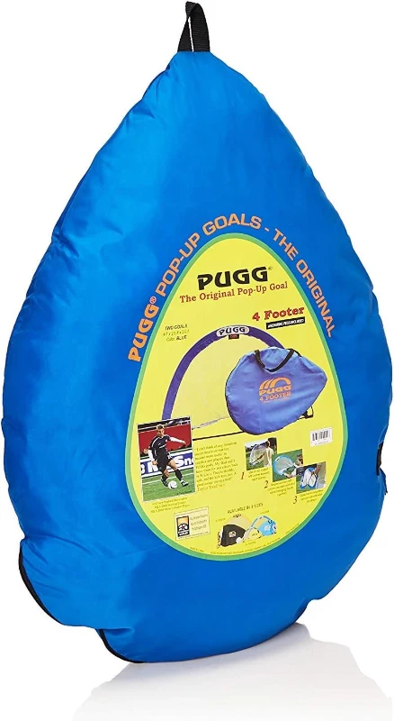 PUGG Original Pop-Up Soccer Goal – Portable Dual Goal Set with Carry Bag, Pegs & Spare Parts – Knitted Poly Net and Single-Piece Spring Steel Frame