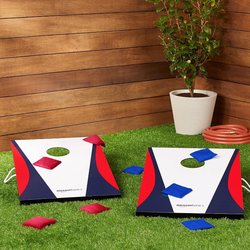 Amazon Basics Cornhole Set — Blue and Red