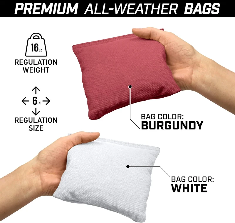 GoSports Regulation 4 ft x 2 ft Wooden Cornhole Set — Solid Pine Boards with Carrying Case — Official Size Bean Bag Toss