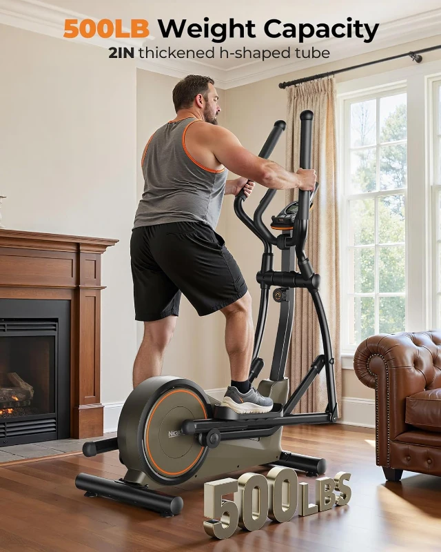 Niceday Home Elliptical Trainer — Hyper-Quiet Magnetic Drive with 15.5"" & 20"" Stride Options, 16 Resistance Levels and 500 lb Load Capacity