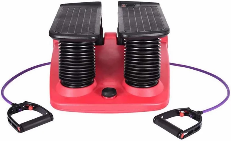Air-Resistance Stepper Climber Fitness Machine with Adjustable Resistance Bands and Comfort Foot Pedals