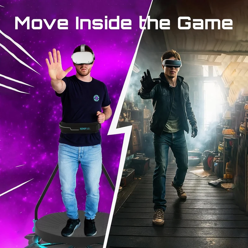 KAT Walk C2 Plus VR Treadmill (US Size 9) – Compact 360° Full-Body Locomotion Platform with Foot Haptics for Gaming, Fitness & Immersive Experiences
