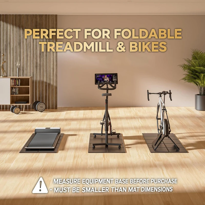 Foldable Treadmill Walking Pad Mat for Carpet & Hardwood, 72"" x 35.5"" 6mm Thick High-Density Exercise Mat — Large, Anti-Slip, Noise-Reducing