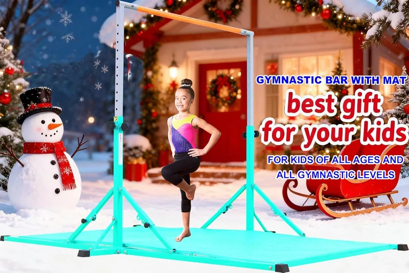 Marfula Portable Gymnastics Kip Bar for Children & Teenagers (Ages 3-25) - 5Ft/8Ft Base Length, 4Ft Width, 5Ft Adjustable - Club & Home Training