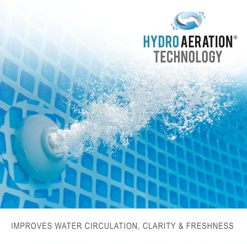 Intex Rectangular Frame Backyard Pool, 14.75 ft x 86 in x 33 in with Flow Control Valve, Blue (Pool Only)