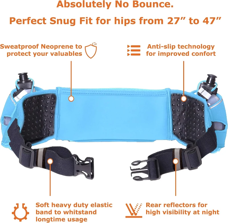 No.1 Hydration Belt by Runtasty - Performance Running Fuel Belt w/2 BPA-Free 10 oz Bottles, Tilt-Up Touchscreen Pocket, Fits All iPhones, Runners Ebook & Anti-Bounce Fit