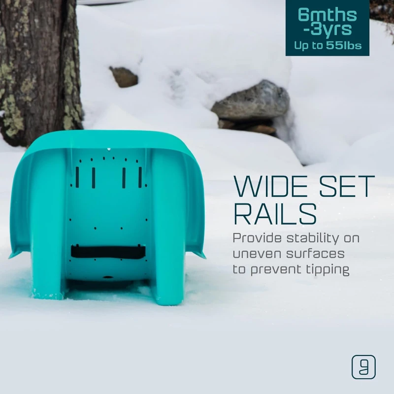 Gizmo Riders Baby Rider Toddler Sled with 3-Point Harness, Anti-Slip Foam Seat & Retractable Tow Strap — 6 Months to 3 Years, Supports up to 55 lb