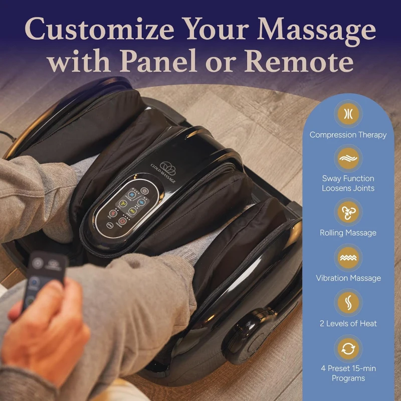 Cloud Massage Shiatsu Foot Massager with Heat — Deep Kneading Therapy for Pain Relief, Improved Circulation and Post-Activity Recovery for Plantar Fasciitis & Arthritis