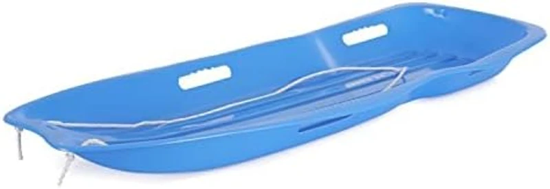 Slippery Racer Downhill Xtreme — Flexible Plastic Toboggan for Kids and Adults, Seats up to 2 Riders, Includes Handles & Tow Rope