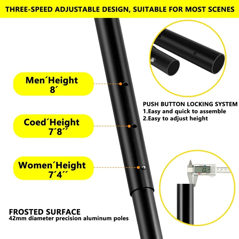 Heavy-Duty Outdoor Volleyball Net with Steel Anti-Sag System, Adjustable 42mm Aluminum Poles — Professional Backyard & Beach Set with Ball and Carry Bag