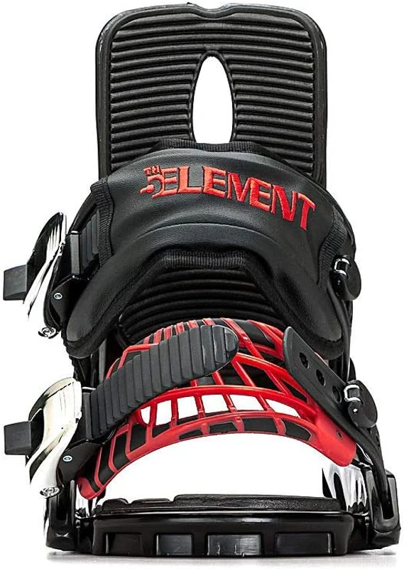 5th Element Summit Stealth Adult Men's Snowboard Bindings - Universal Mounting Disc & Hardware for New or Replacement Boards, Beginner to Intermediate