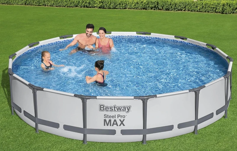 Bestway Steel Pro MAX 14 ft x 33 in Round Above-Ground Pool Set — Includes 530 gal Filter Pump