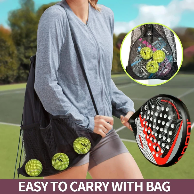 Performance Padel Racket — Carbon Fiber Face & EVA Memory Flex Foam Core, Extended Length