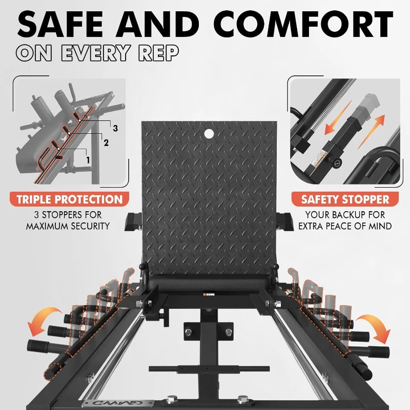 GMWD DD07 Leg Press & Hack Squat Combo — Professional Adjustable 2-in-1 Leg Press Machine with Linear Bearings and Weight Storage